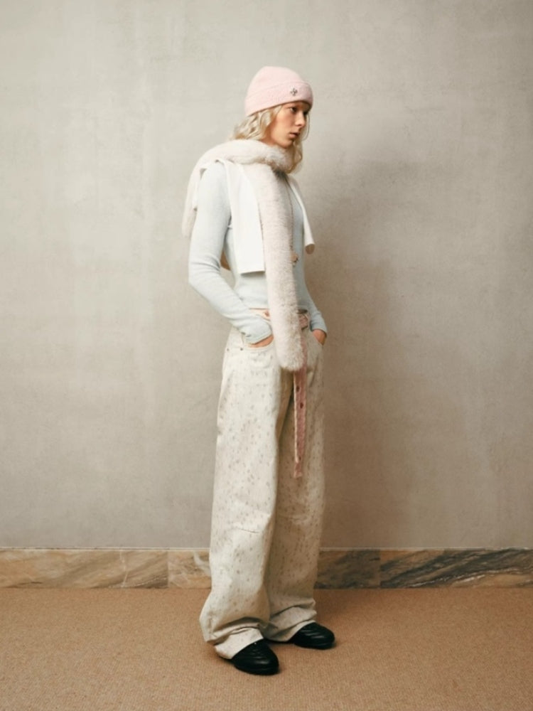 tokokkino White Sika Deer Low-Rise Jeans