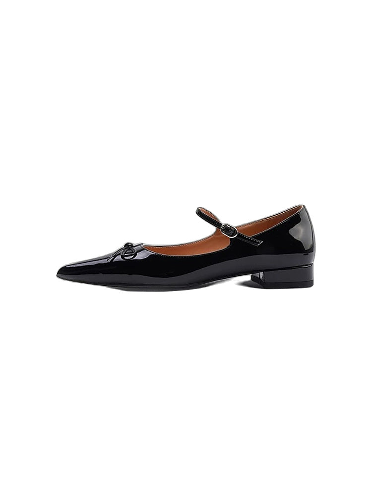 Black Butterfly Pointed-Toe Sweet Mary Jane Shoes - Women's Flat Ballet Flats Taiwan