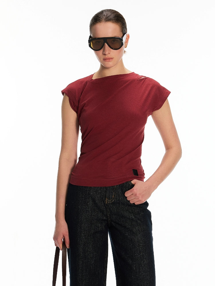 Dpercent Light Blue Vintage-Washed Adjustable-Waist Mid-Rise Loose-Fit, Slimming Wide-Leg Denim Shorts