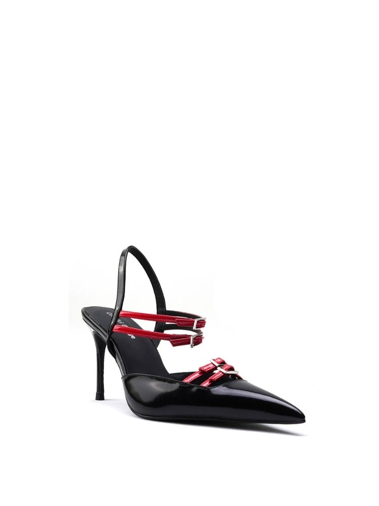 Colorful Bridge Strap & Pin Buckle Combination High Heels