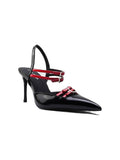 Strap & Pin Buckle Combination High Heels