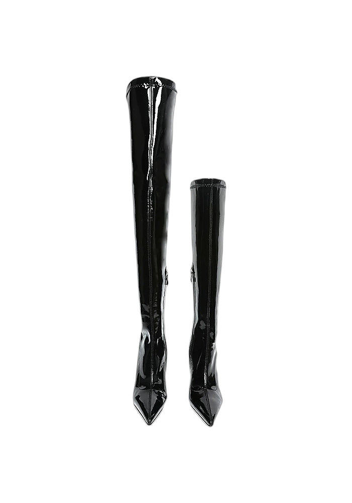 Women's High-Heeled Shoes with Cross-Motif Rivet Brooch Set