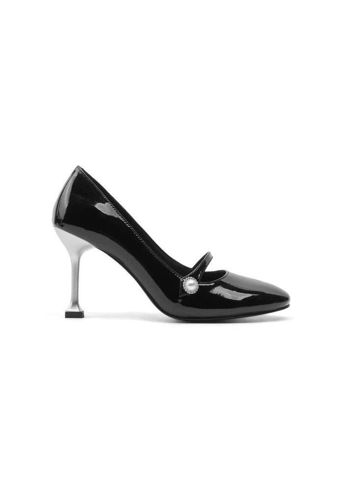 Pearl Mary Jane Stiletto Pumps 8.5CM Minimalist Avant-Garde Round Toe Heels