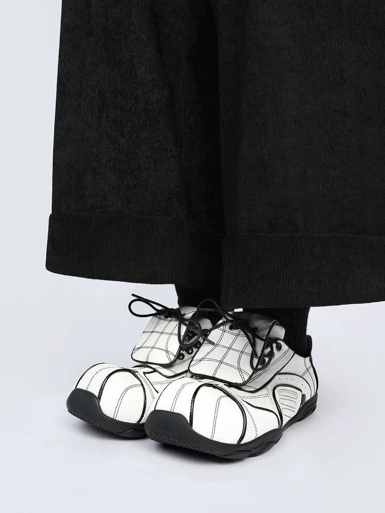 Fold-Over White Trainer Sneakers