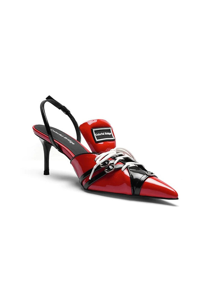 Designer F1-Style High-Heeled Pointed-Toe Sandals