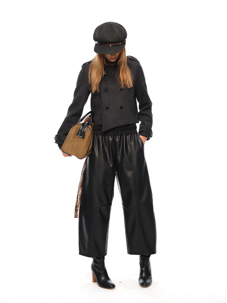 2AM POETRY Faux-Leather Cropped Wide-Leg Pants - view 4