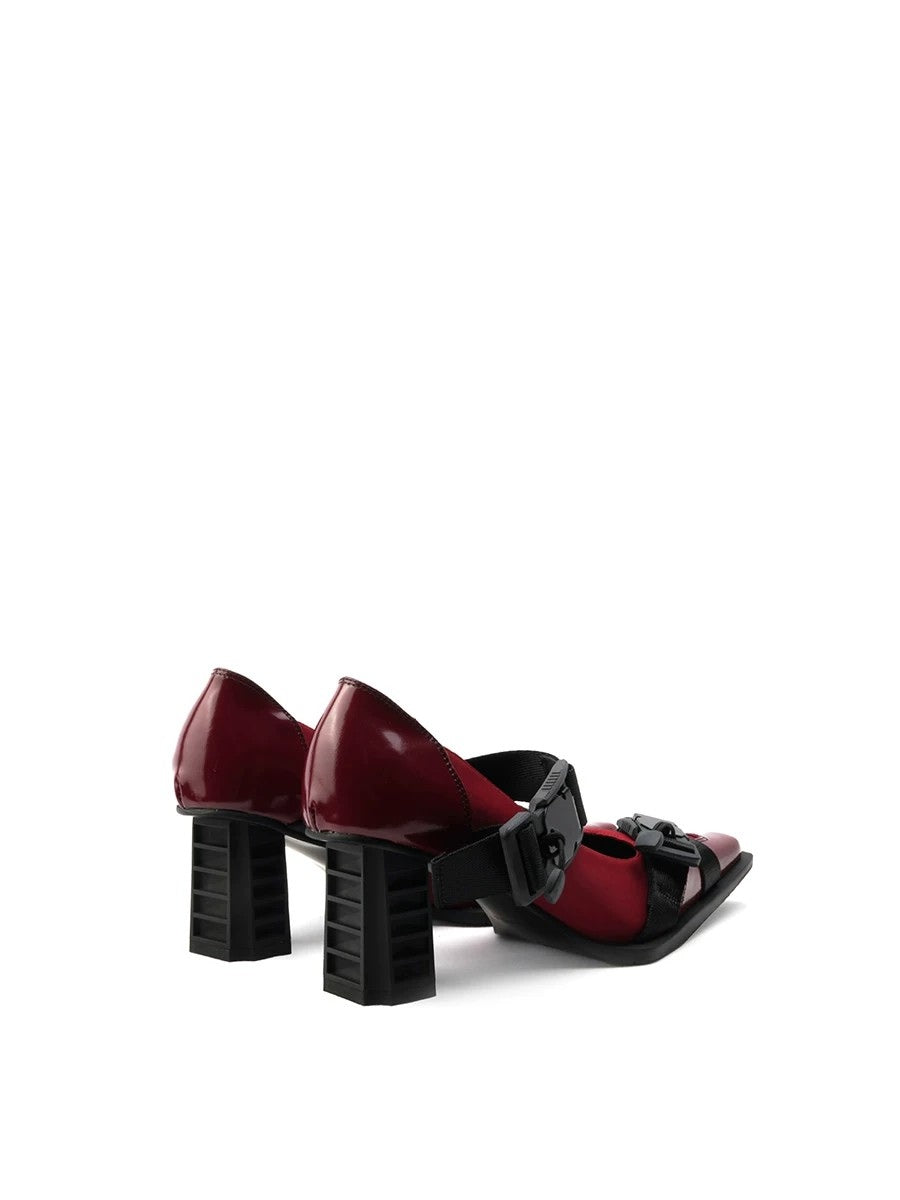 Square-Toe Mary Jane Pumps with Straps for Women