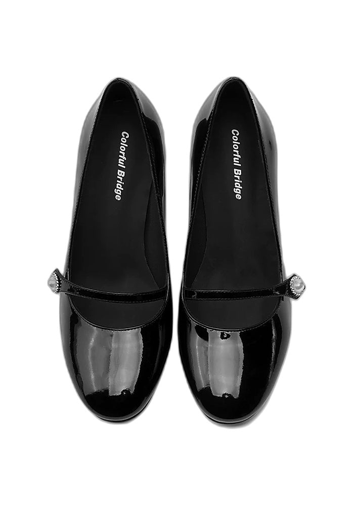 Pearl Mary Jane Stiletto Pumps 8.5CM Minimalist Avant-Garde Round Toe Heels