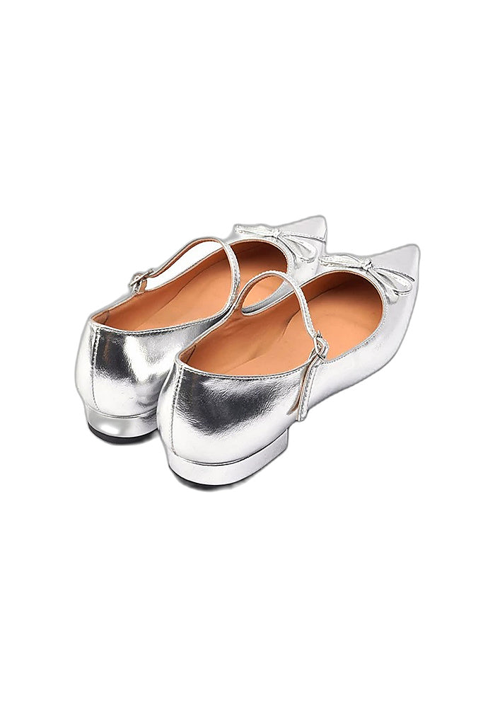 Holiday Checkered Pointed-Toe Sweet Mary Jane Shoes for Women with Bow, Flat