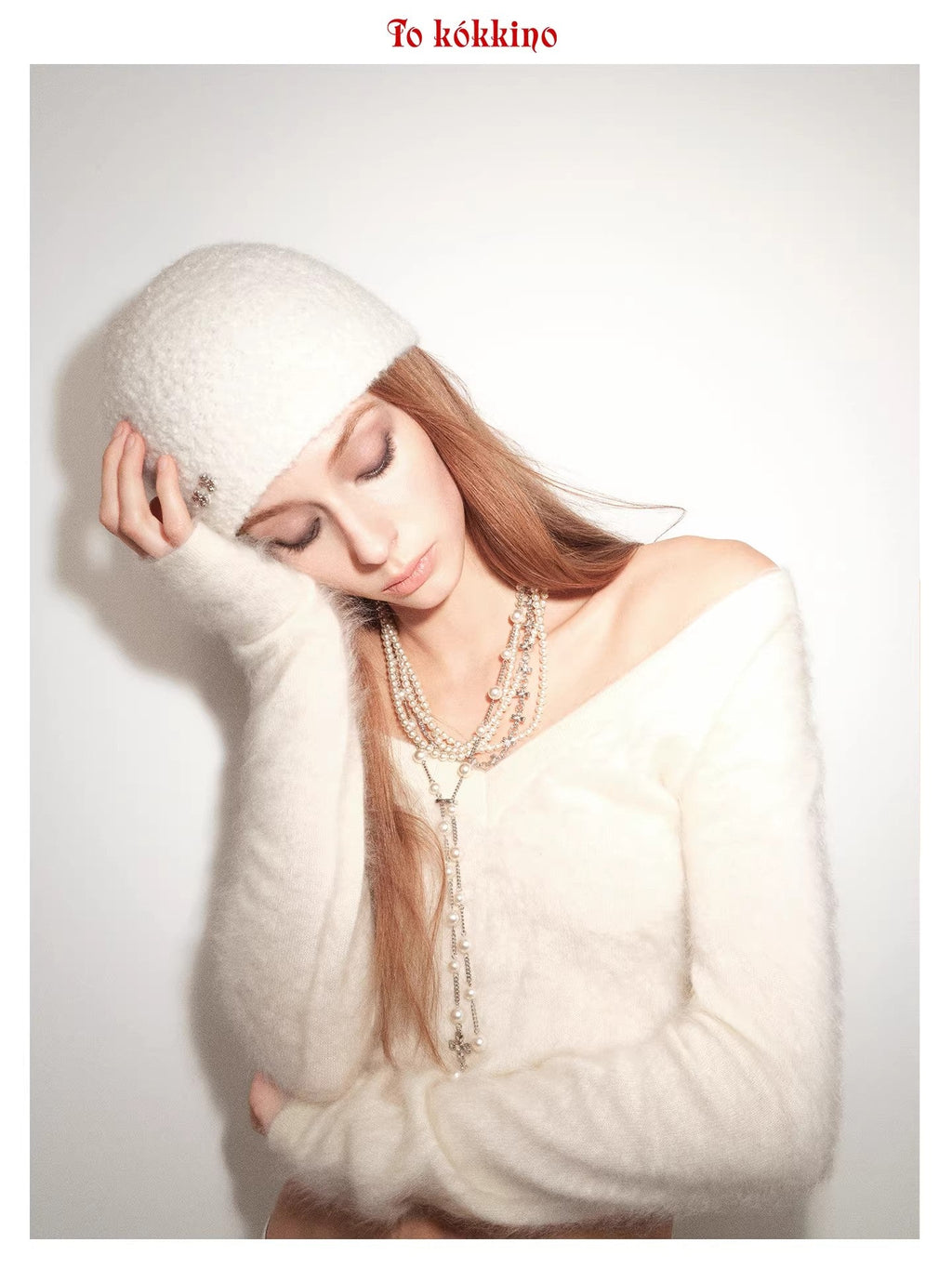 tokokkino “Pearl Trails” Multi-Layer Pearl Bow Necklace Set