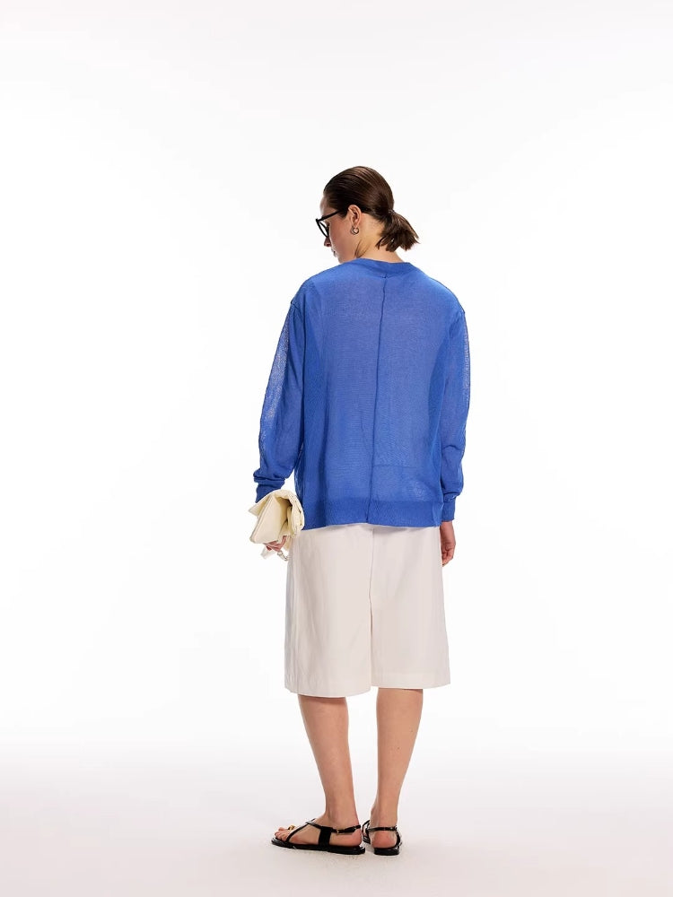 Dpercent Striped Patchwork Cashew-Print Henley-Neck One-Piece Slit T-Shirt with Cap Sleeves