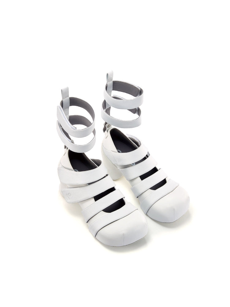 GRAPE Hotel 23SS Original Design Detachable Strap Velcro Mary Jane Roman Sandals