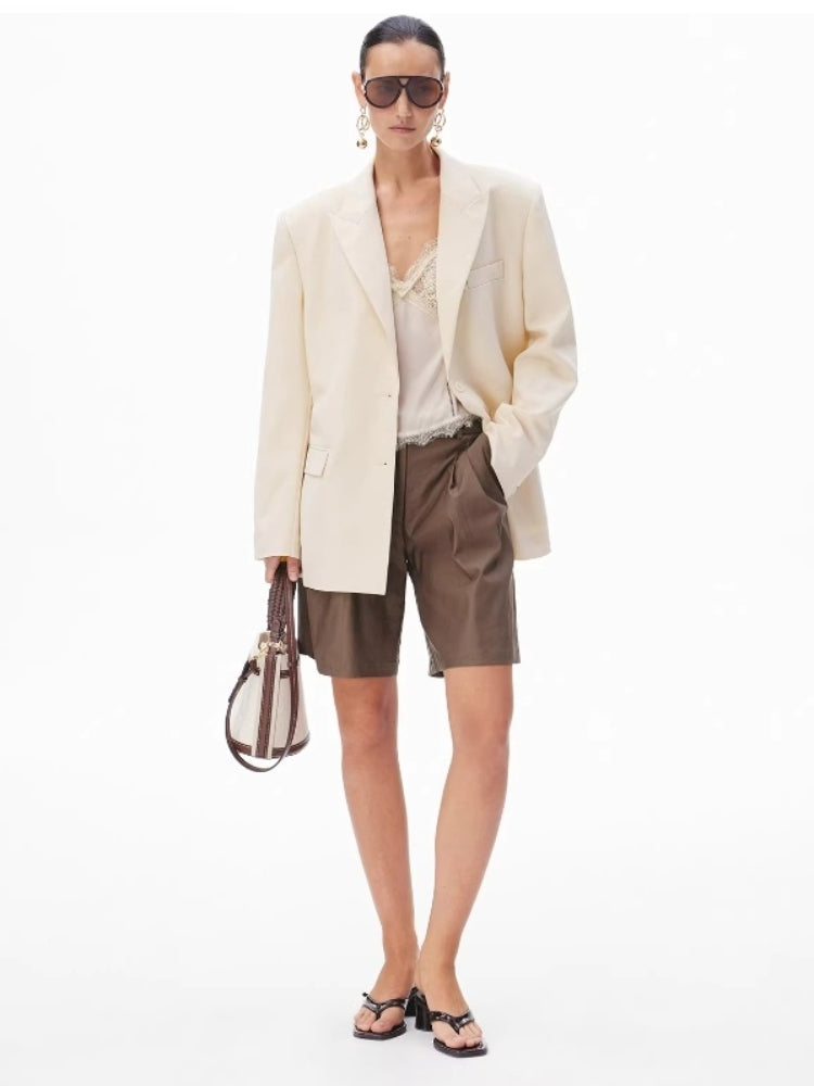 CNLEEWEI Waist Chain Bermuda Shorts and Casual Dress Pants