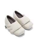 GRAPE Hotel Collection: Original Off-White Winged Velcro Loafers with Built-in Heels and Thick Soles