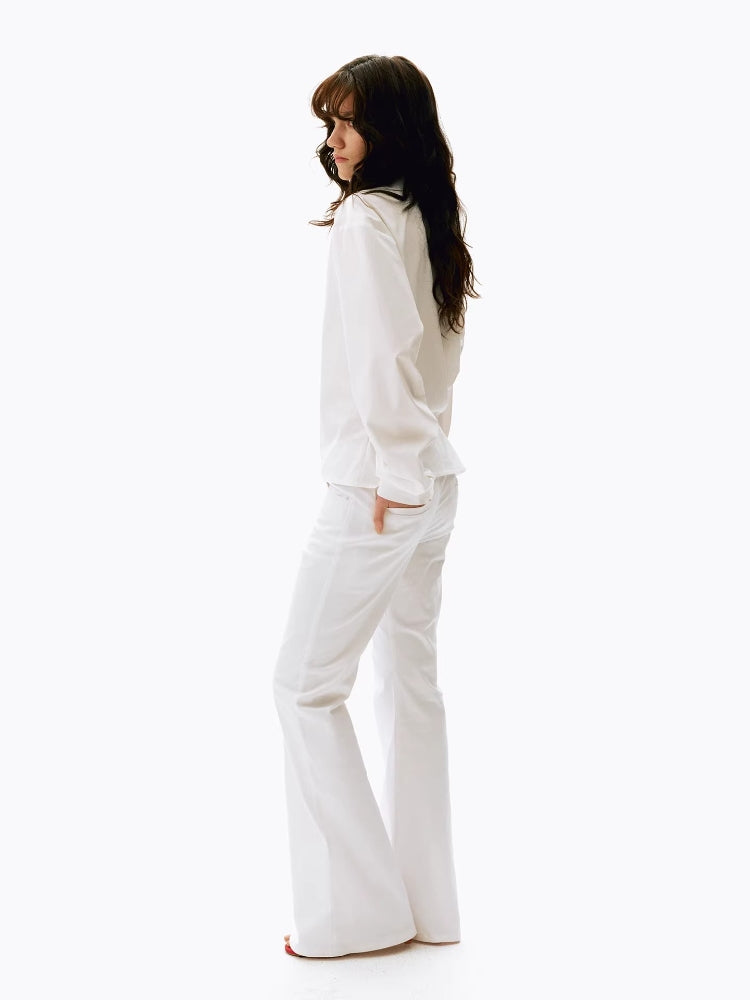 2AM POETRY Relaxed-Fit, Slightly Loose, Mid-Rise, Slightly Flared Straight-Leg Casual Pants