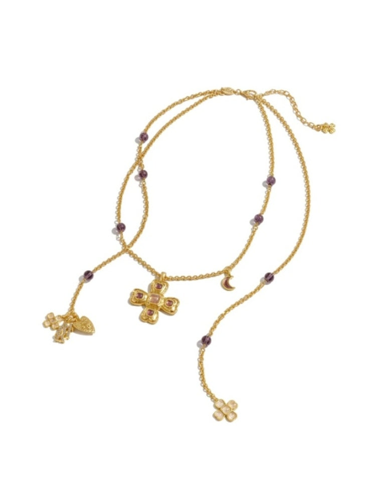 tokokkino “Purple Shadow” Amethyst Bow Long Necklace