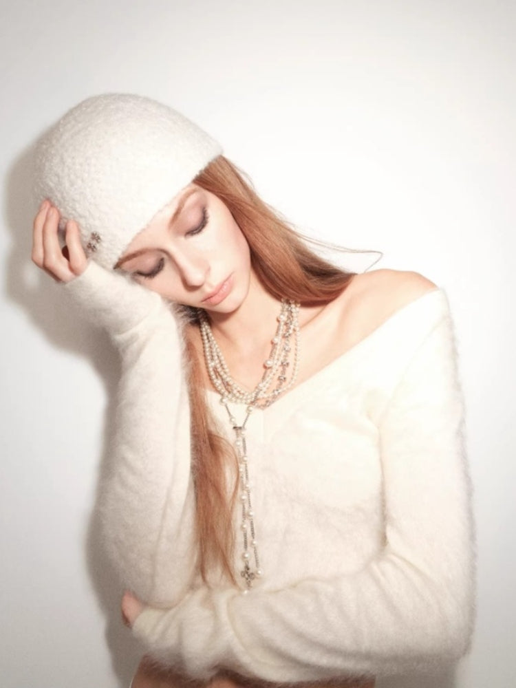 tokokkino “Light Pearl” Butterfly Flower Pearl Long Necklace