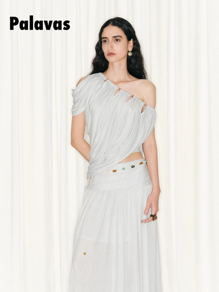 Zhipu Wind Whisper Off-the-Shoulder Set for Women: A Sophisticated Look