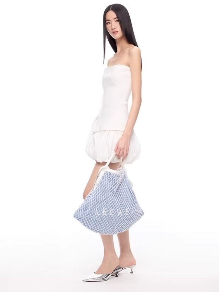 CNLEEWEI Openwork Woven Mesh Pouch Bag: Handbag, Shoulder Bag, Crossbody Bag