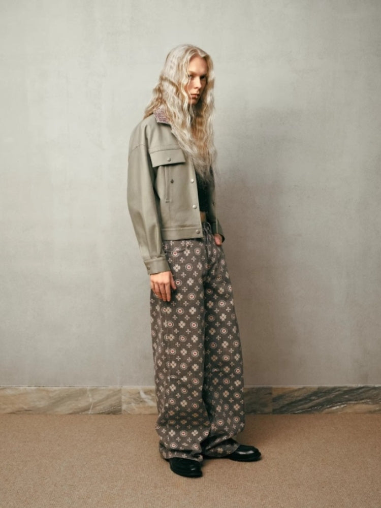 Tokokkino Low-Rise Vintage-Print Jeans