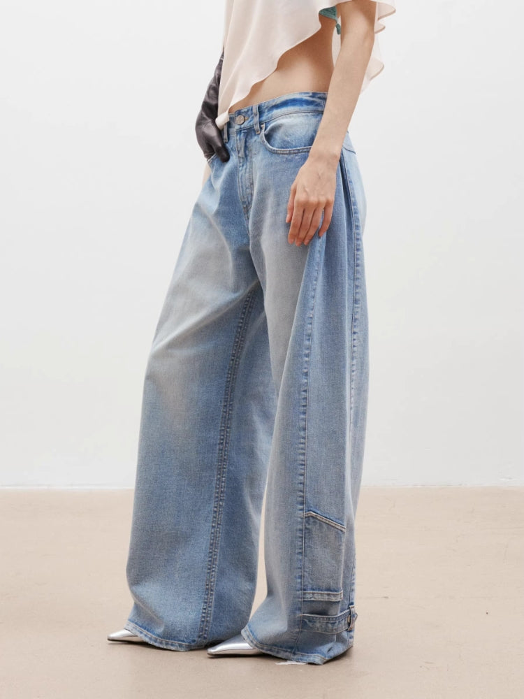MEDIUM WELL Side Pleated Jeans