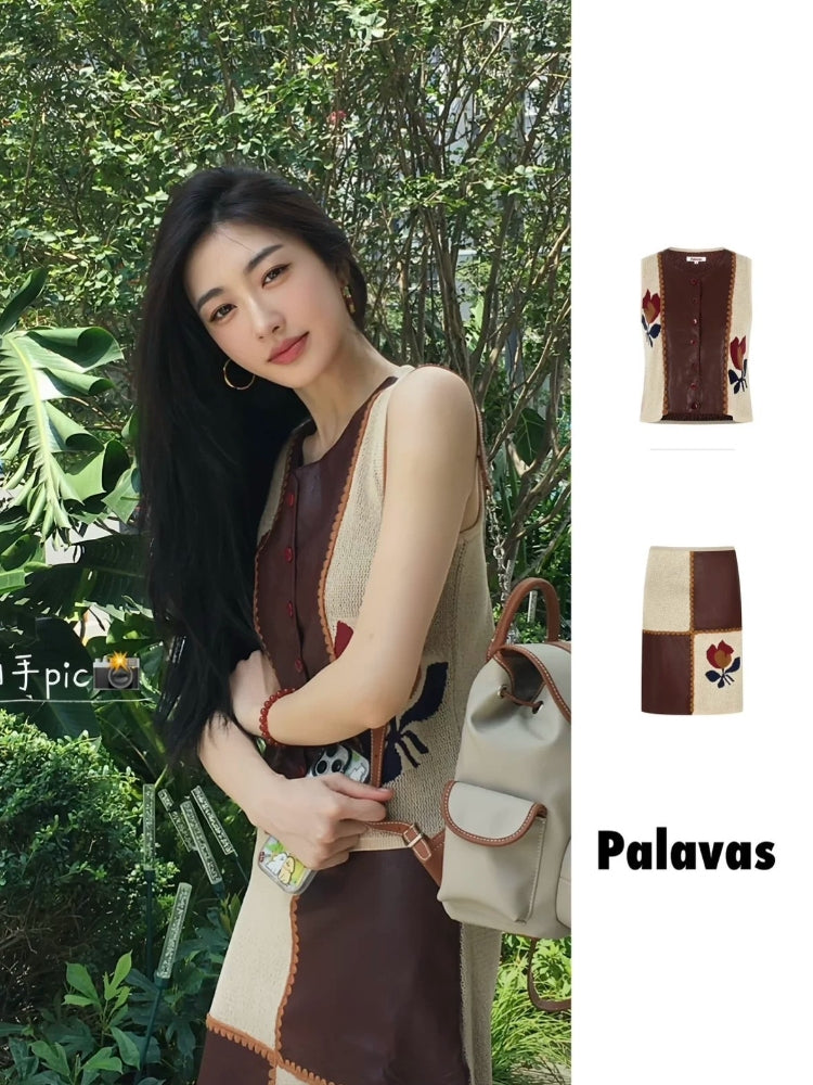Iberian Courtyard Mix-and-Match Set: Boho-Style Waistcoat and Skirt