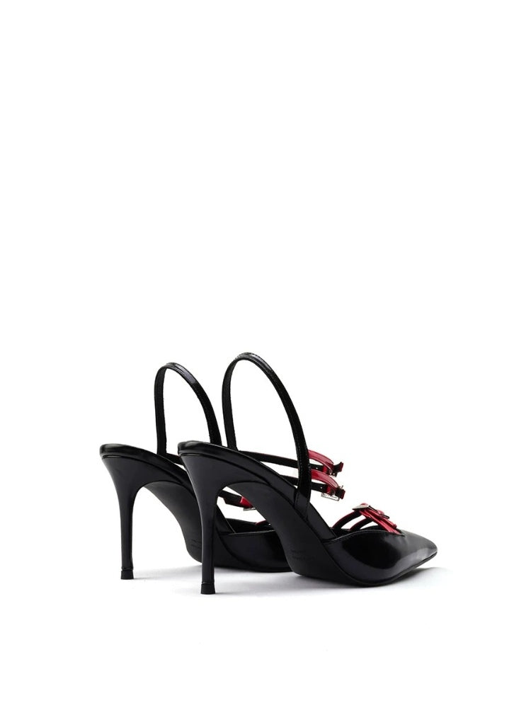 Colorful Bridge Strap & Pin Buckle Combination High Heels