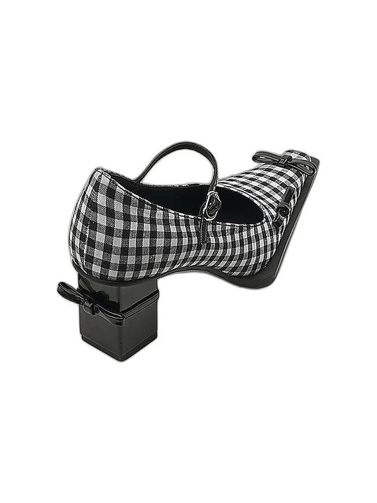 Prelude Gingham Mary Jane Block Heel Pumps