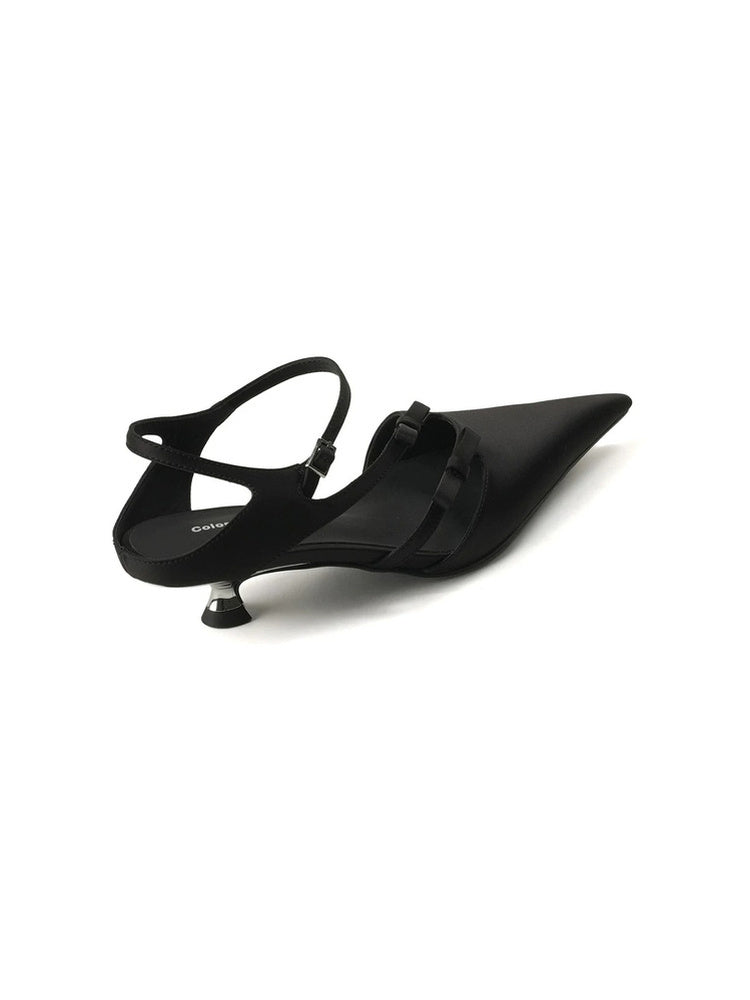Noeud Strappy Pointed Slingback Pumps