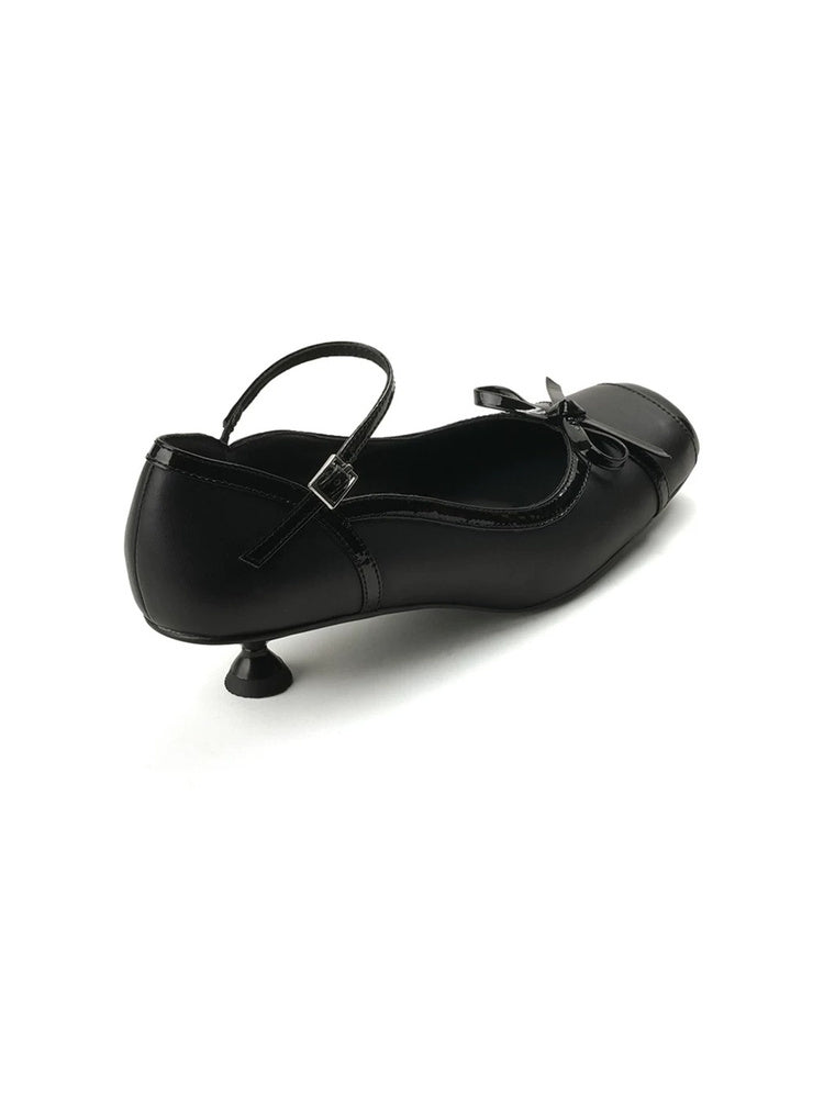 Moti Bow-Strap Kitten Heel Pumps