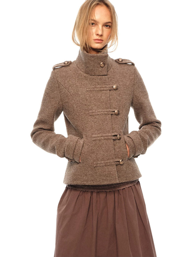 2AM POETRY Stand-Collar Wool Military Jacket - view 4