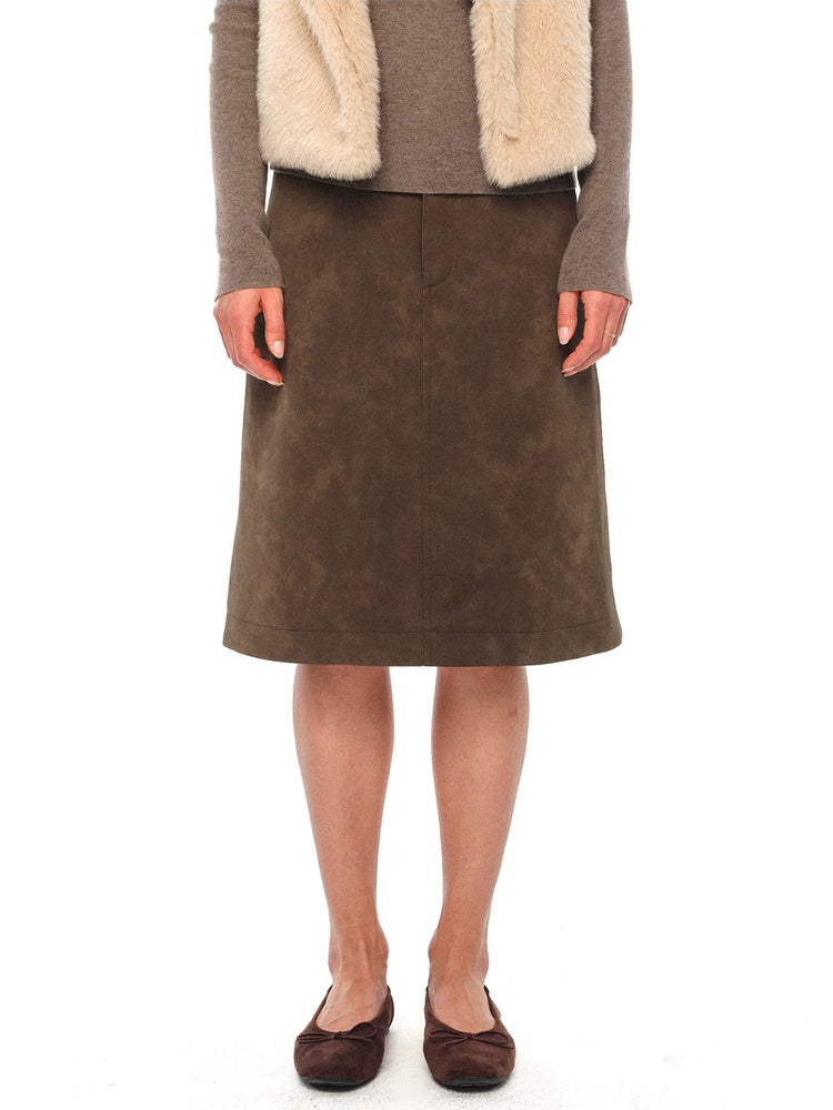 2AM POETRY Suede-Effect Knee-Length Skirt - view 5