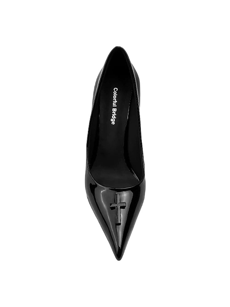 Mirror Leather Wedge Heels