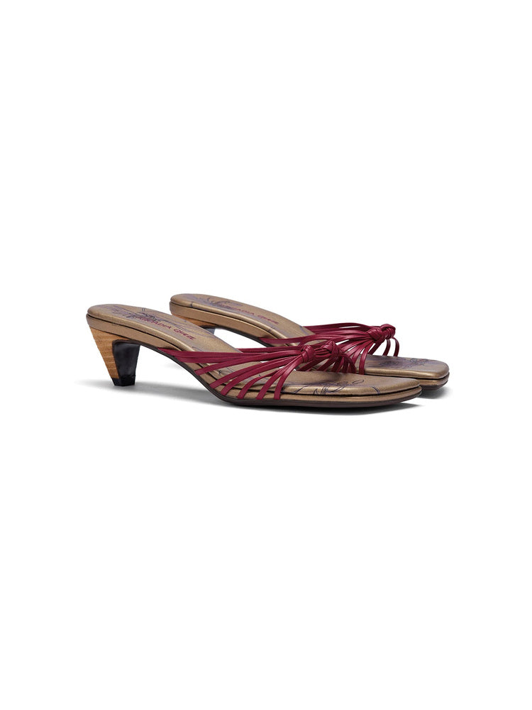 Chinese Floral Platform Slingback Sandals