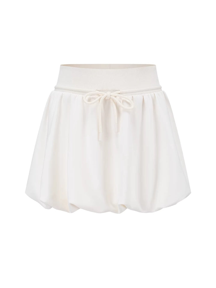 SHROENRO New Arrival: Versatile, Youthful, and Playful Drawstring Flower-Print Skirt for Women – Short Puff Skirt