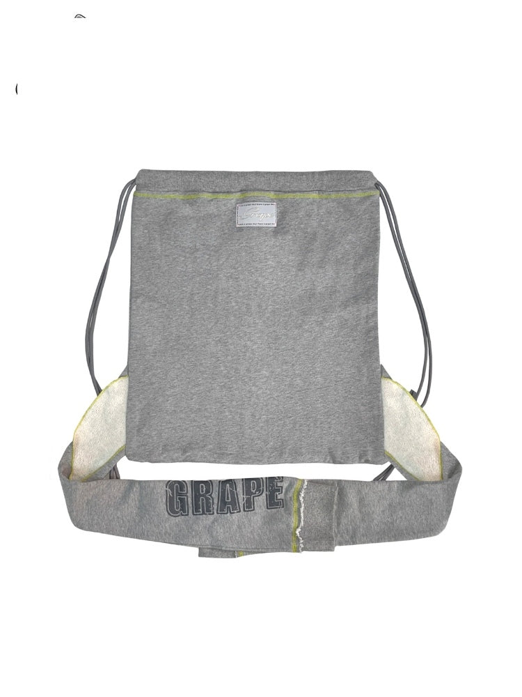 GRAPE Wardrobe Original Series Digital Print Hoodie with 3D Sleeves and Drawstring Backpack