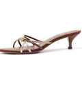 CNLEEWEI Pointed-Toe, Stiletto-Heel, Open-Toe Mule Sandals with a Luxurious Look