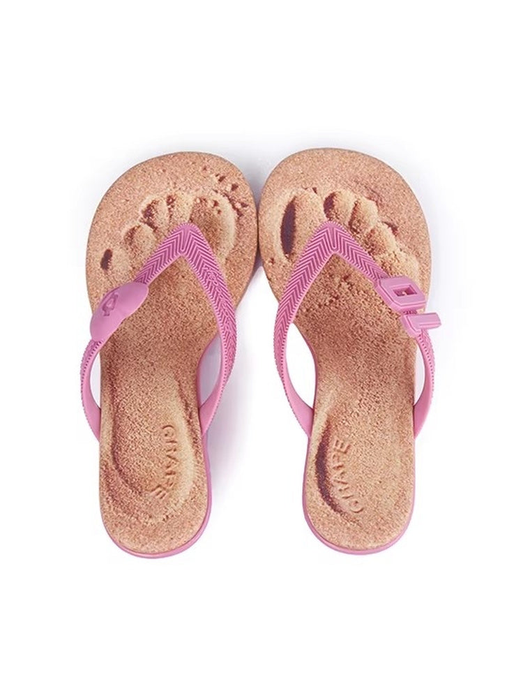 GRAPE SUN-TANNING Flip-Flops Wedge Heel Sandals