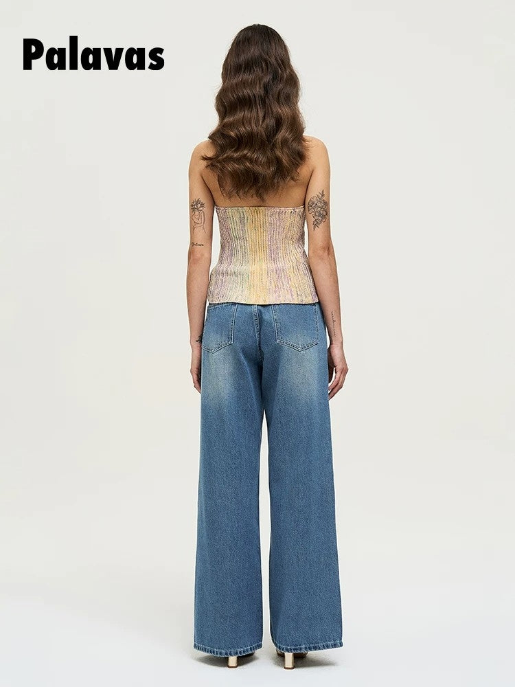 Sunset and Evening Breeze Cross-Over Neckline Knit Tank Top