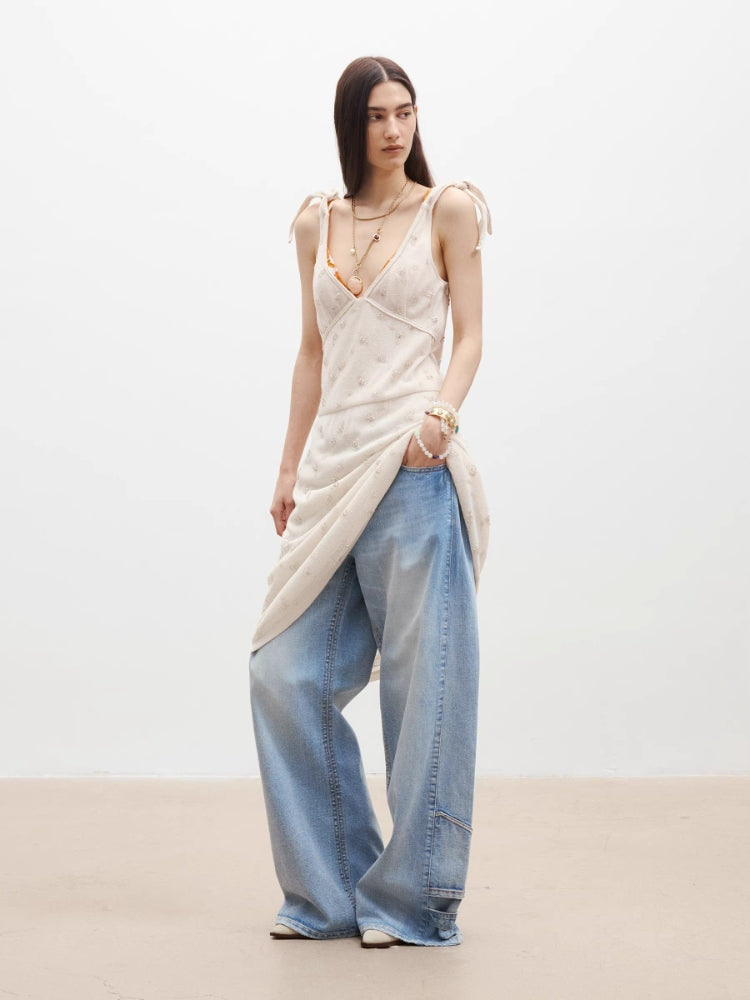 MEDIUM WELL Side Pleated Jeans