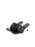 UBORYA Punk-Style Stiletto Sandals with Openwork Metal Accents, Perfect for Wearing with Skirts—Easy-to-Wear, Chunky-Heeled Sandals