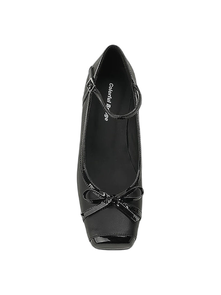 Moti Bow-Strap Kitten Heel Pumps
