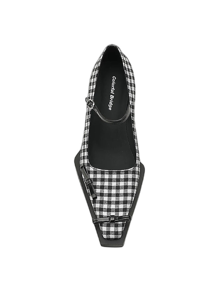 Prelude Gingham Mary Jane Block Heel Pumps
