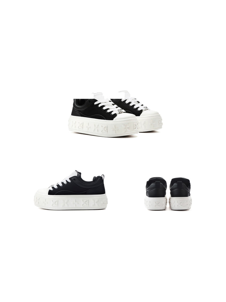 Canvas Platform Mary Jane Shoes