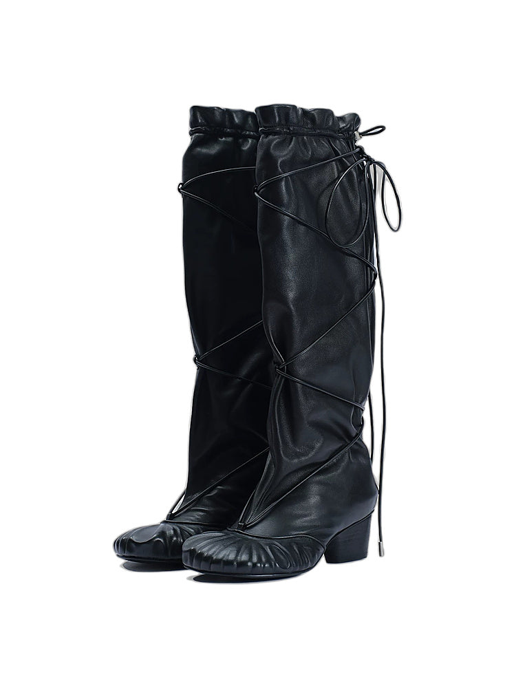 Black Wide-Shaft Boots
