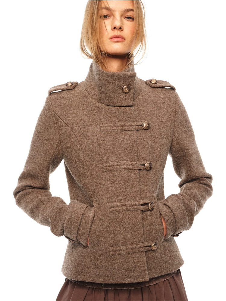 2AM POETRY Stand-Collar Wool Military Jacket - view 5