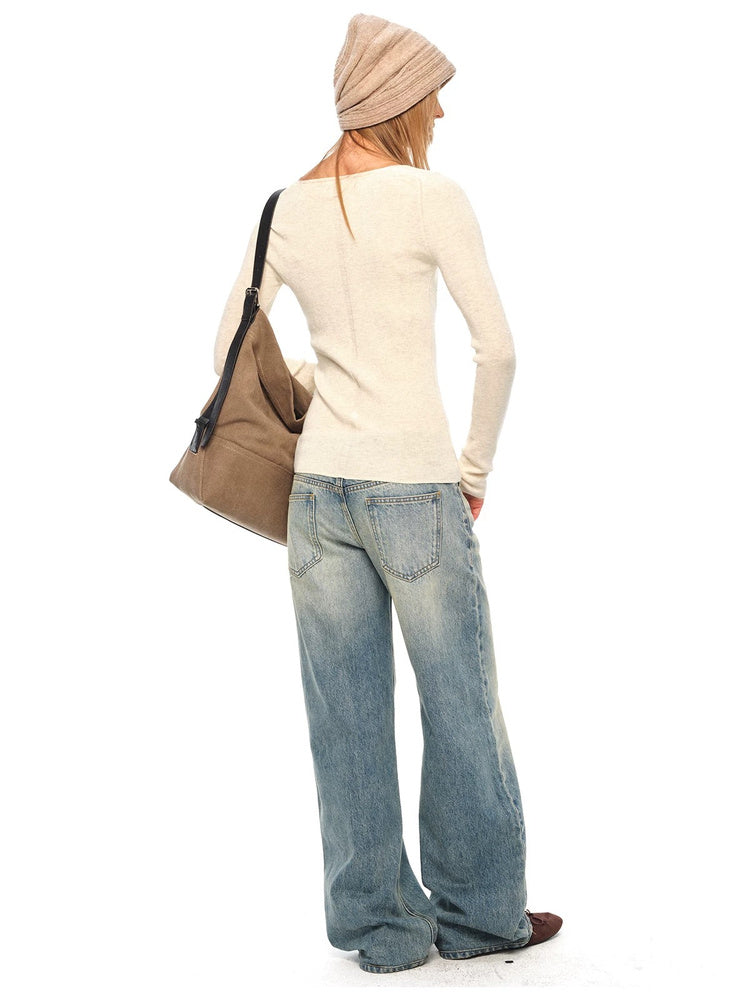 2AM POETRY Fine-Knit V-Neck Long-Sleeve Top - view 7