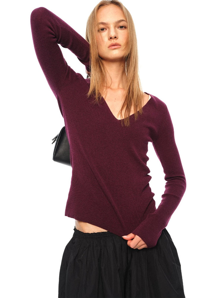 2AM POETRY Fine-Knit V-Neck Long-Sleeve Top - view 9