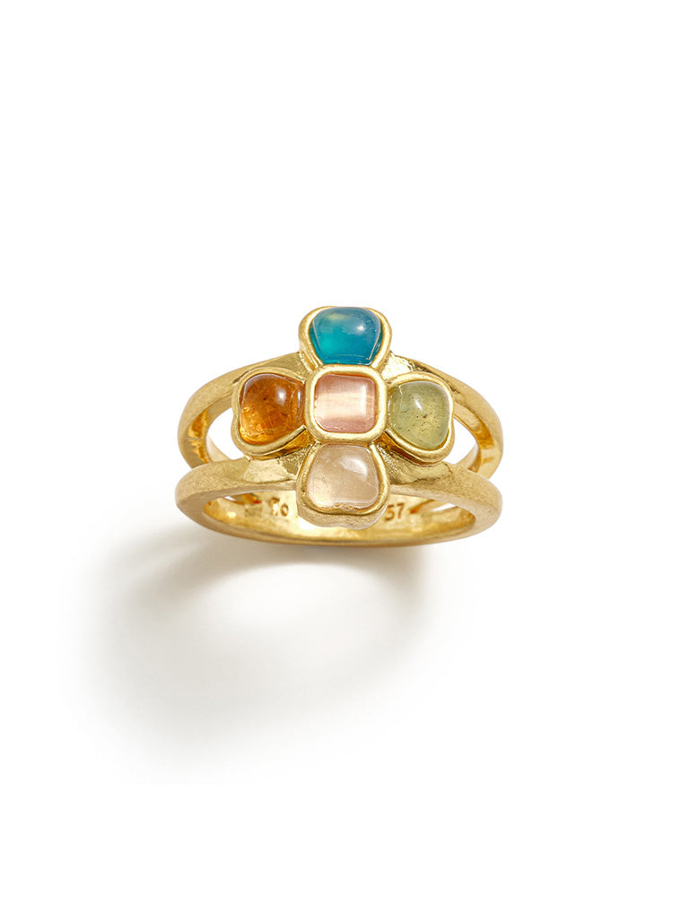 tokokkino “Colorful Stone Dream” Multi-Color Bow-Shaped Openwork Ring