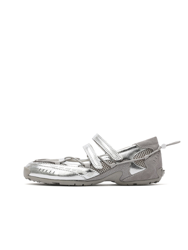 Functional Ballet Flats: Silver Mary Jane Casual Ballet Shoes